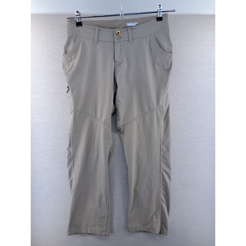 Marmot Pants Womens 8 Khaki Hiking Casual Pants 79448 Zippered Side Pocket W32"